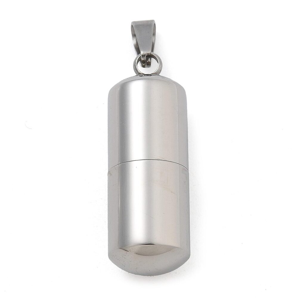 7831 5pcs Stainless Steel Pill Charms Column Shape Medical Charms Operable